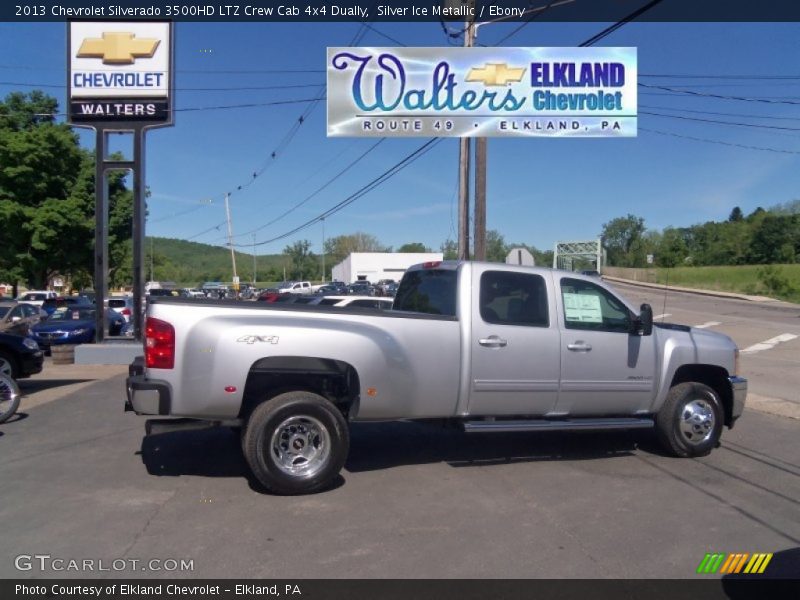 Silver Ice Metallic / Ebony 2013 Chevrolet Silverado 3500HD LTZ Crew Cab 4x4 Dually
