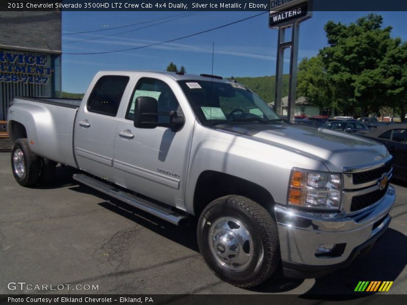 Silver Ice Metallic / Ebony 2013 Chevrolet Silverado 3500HD LTZ Crew Cab 4x4 Dually