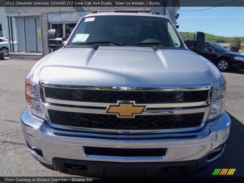 Silver Ice Metallic / Ebony 2013 Chevrolet Silverado 3500HD LTZ Crew Cab 4x4 Dually