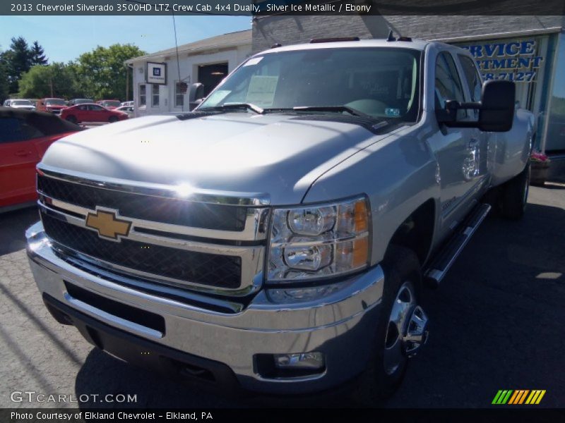 Silver Ice Metallic / Ebony 2013 Chevrolet Silverado 3500HD LTZ Crew Cab 4x4 Dually