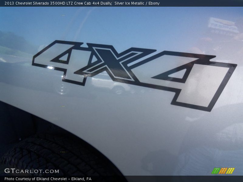 Silver Ice Metallic / Ebony 2013 Chevrolet Silverado 3500HD LTZ Crew Cab 4x4 Dually