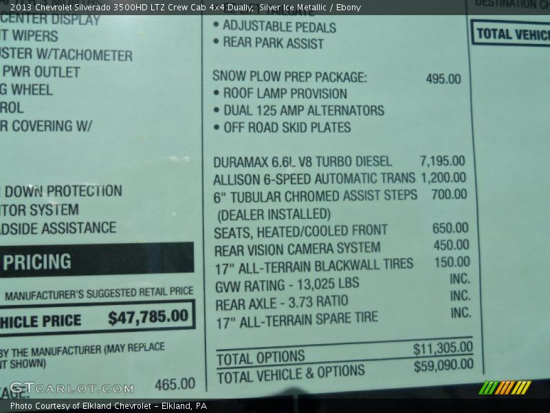 Silver Ice Metallic / Ebony 2013 Chevrolet Silverado 3500HD LTZ Crew Cab 4x4 Dually