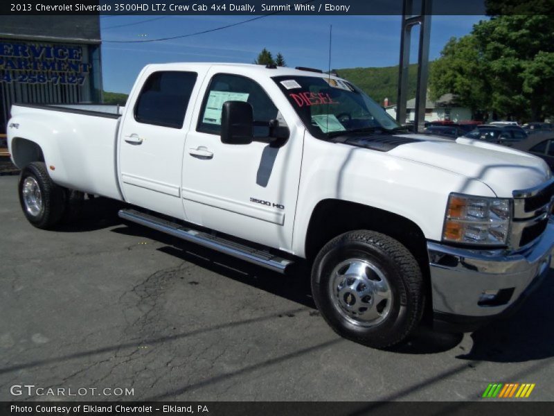 Summit White / Ebony 2013 Chevrolet Silverado 3500HD LTZ Crew Cab 4x4 Dually