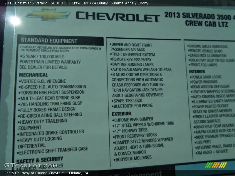Summit White / Ebony 2013 Chevrolet Silverado 3500HD LTZ Crew Cab 4x4 Dually
