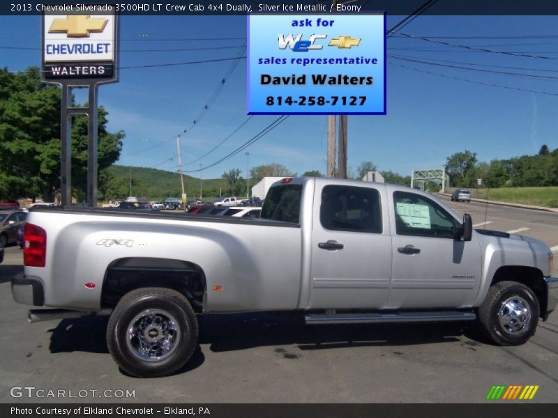 Silver Ice Metallic / Ebony 2013 Chevrolet Silverado 3500HD LT Crew Cab 4x4 Dually
