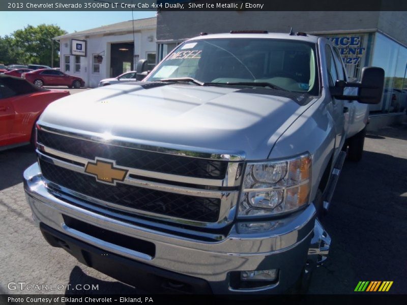 Silver Ice Metallic / Ebony 2013 Chevrolet Silverado 3500HD LT Crew Cab 4x4 Dually