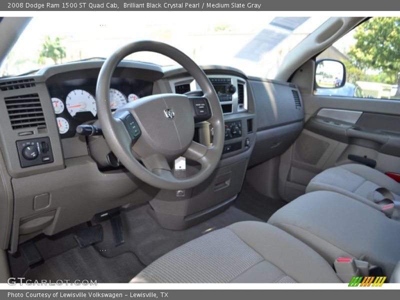 Brilliant Black Crystal Pearl / Medium Slate Gray 2008 Dodge Ram 1500 ST Quad Cab