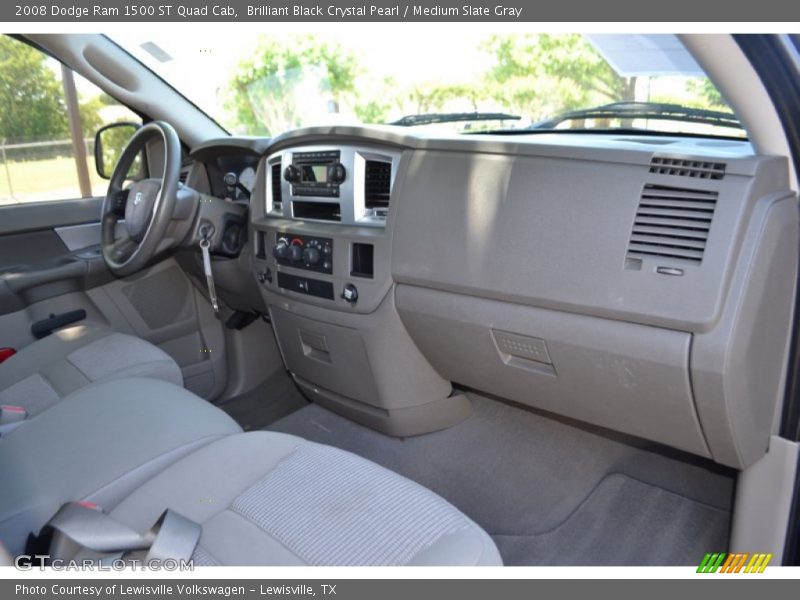 Brilliant Black Crystal Pearl / Medium Slate Gray 2008 Dodge Ram 1500 ST Quad Cab