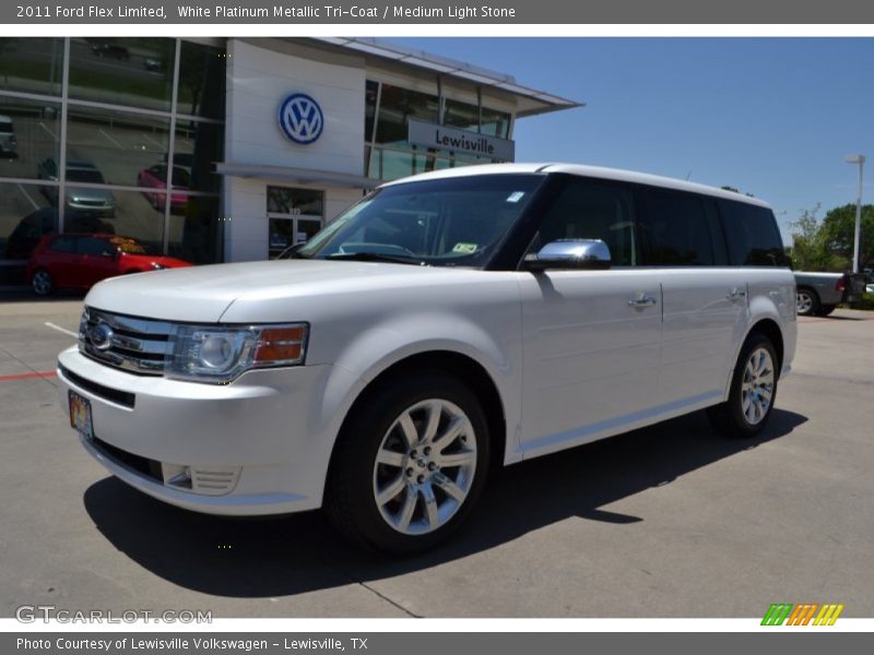 White Platinum Metallic Tri-Coat / Medium Light Stone 2011 Ford Flex Limited