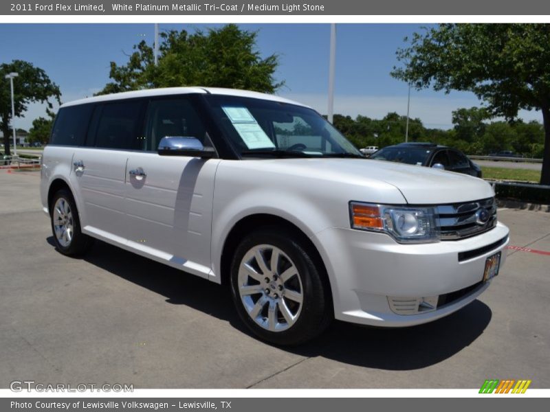White Platinum Metallic Tri-Coat / Medium Light Stone 2011 Ford Flex Limited
