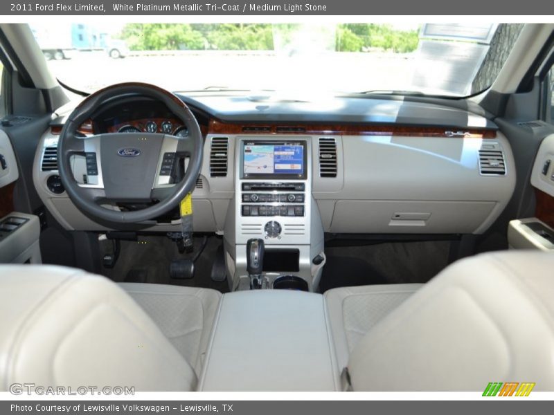 White Platinum Metallic Tri-Coat / Medium Light Stone 2011 Ford Flex Limited