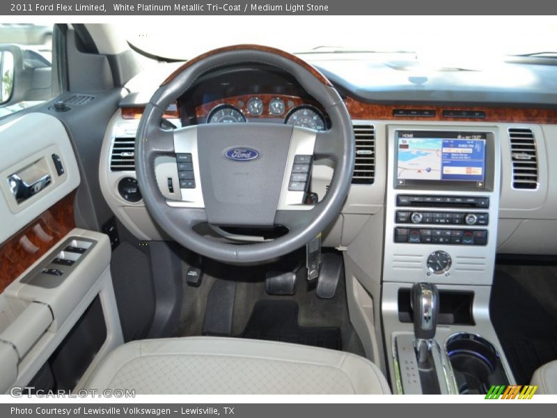 White Platinum Metallic Tri-Coat / Medium Light Stone 2011 Ford Flex Limited