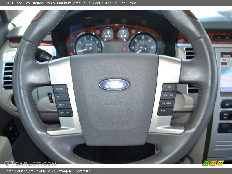 White Platinum Metallic Tri-Coat / Medium Light Stone 2011 Ford Flex Limited