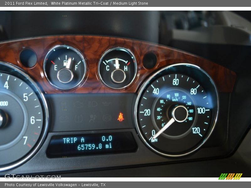 White Platinum Metallic Tri-Coat / Medium Light Stone 2011 Ford Flex Limited