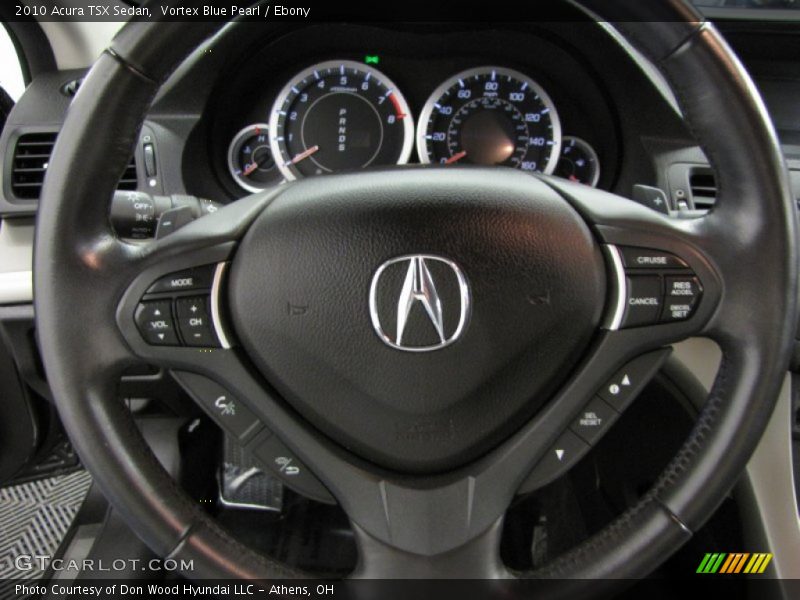 Vortex Blue Pearl / Ebony 2010 Acura TSX Sedan