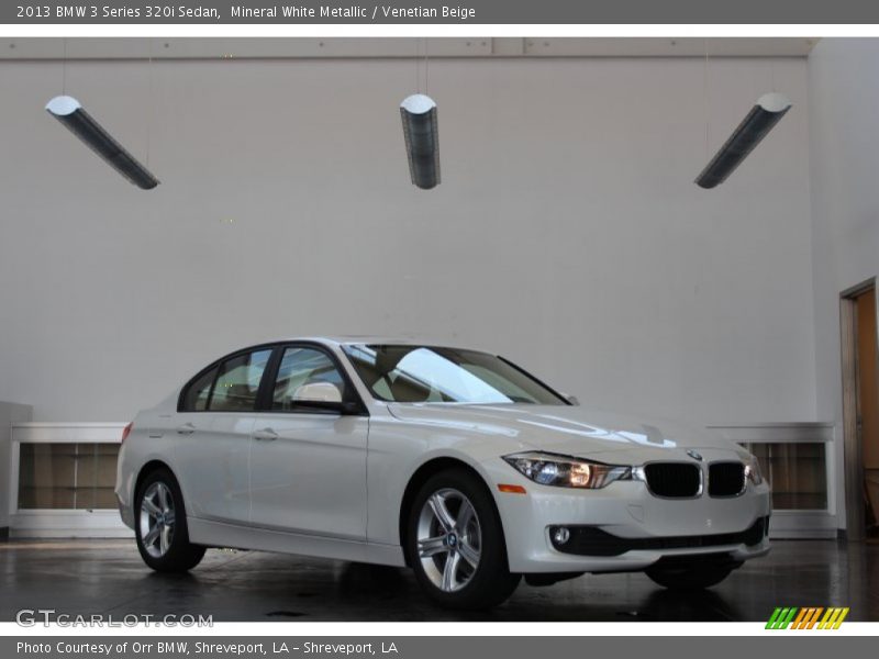 Mineral White Metallic / Venetian Beige 2013 BMW 3 Series 320i Sedan