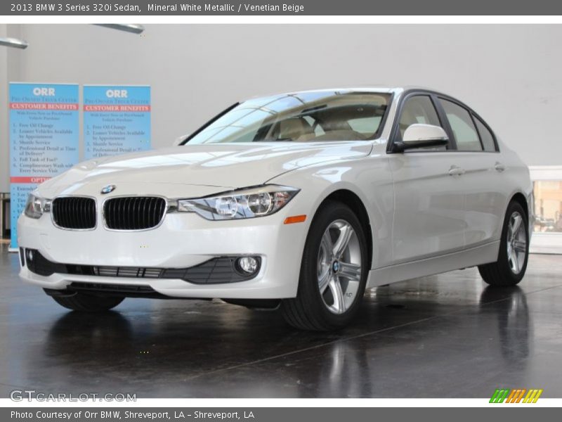 Mineral White Metallic / Venetian Beige 2013 BMW 3 Series 320i Sedan