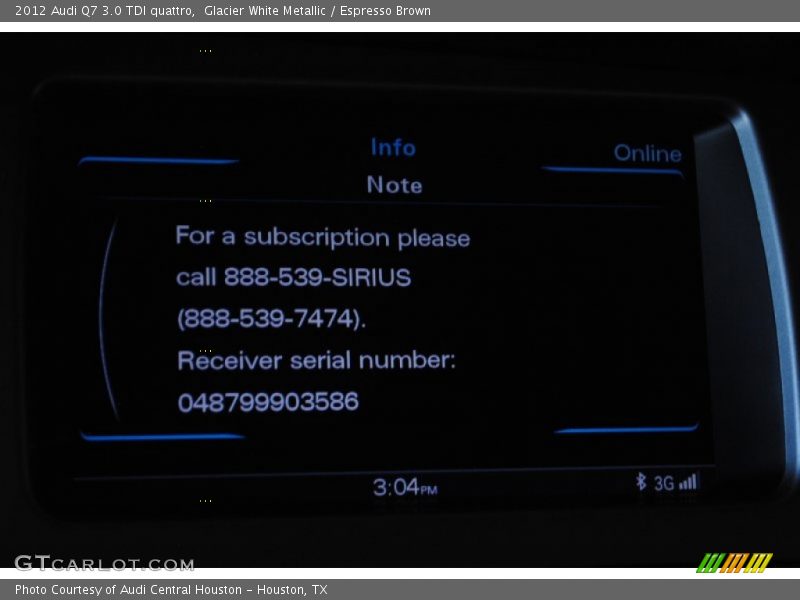 Glacier White Metallic / Espresso Brown 2012 Audi Q7 3.0 TDI quattro