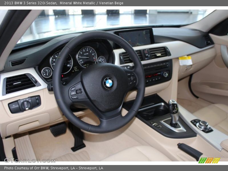 Mineral White Metallic / Venetian Beige 2013 BMW 3 Series 320i Sedan