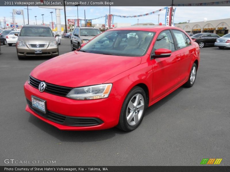 Tornado Red / Cornsilk Beige 2011 Volkswagen Jetta TDI Sedan