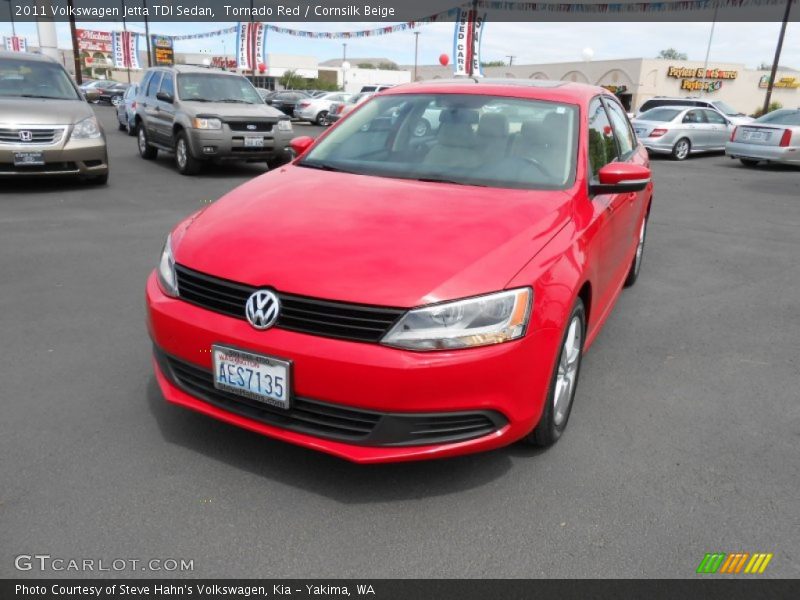 Tornado Red / Cornsilk Beige 2011 Volkswagen Jetta TDI Sedan