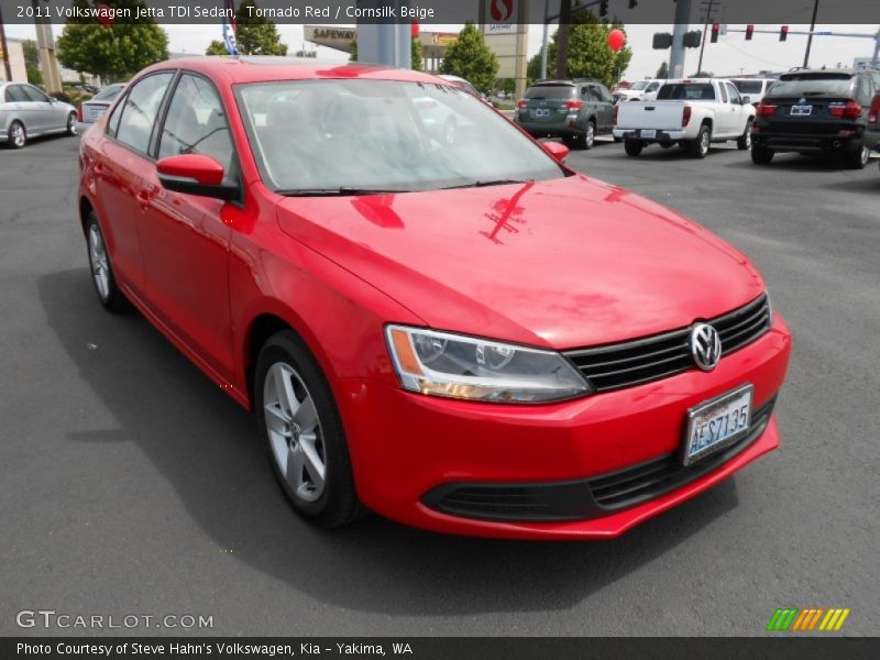 Tornado Red / Cornsilk Beige 2011 Volkswagen Jetta TDI Sedan