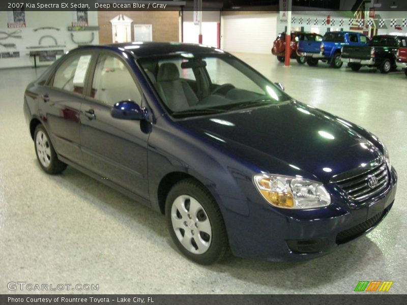Deep Ocean Blue / Gray 2007 Kia Spectra EX Sedan