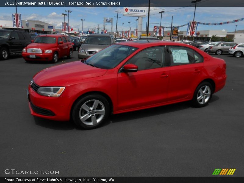 Tornado Red / Cornsilk Beige 2011 Volkswagen Jetta TDI Sedan