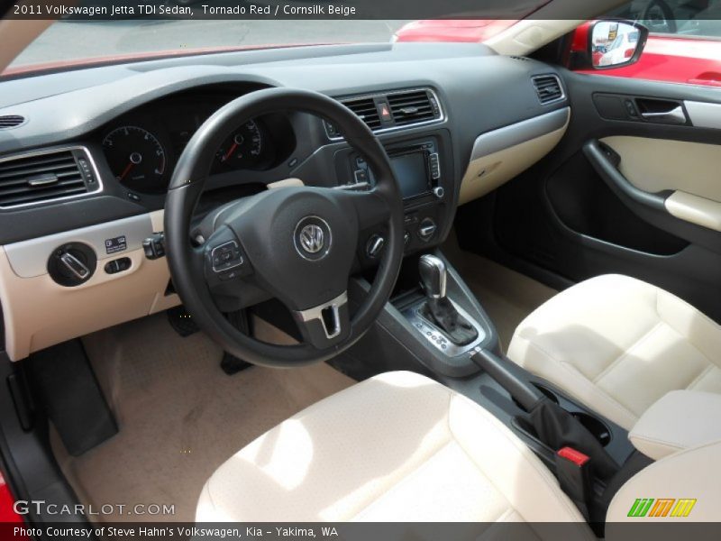 Tornado Red / Cornsilk Beige 2011 Volkswagen Jetta TDI Sedan