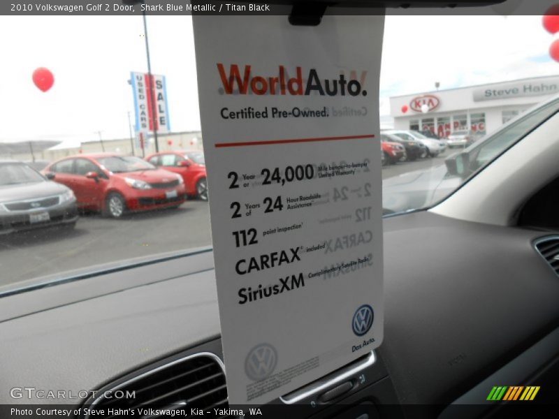 Shark Blue Metallic / Titan Black 2010 Volkswagen Golf 2 Door