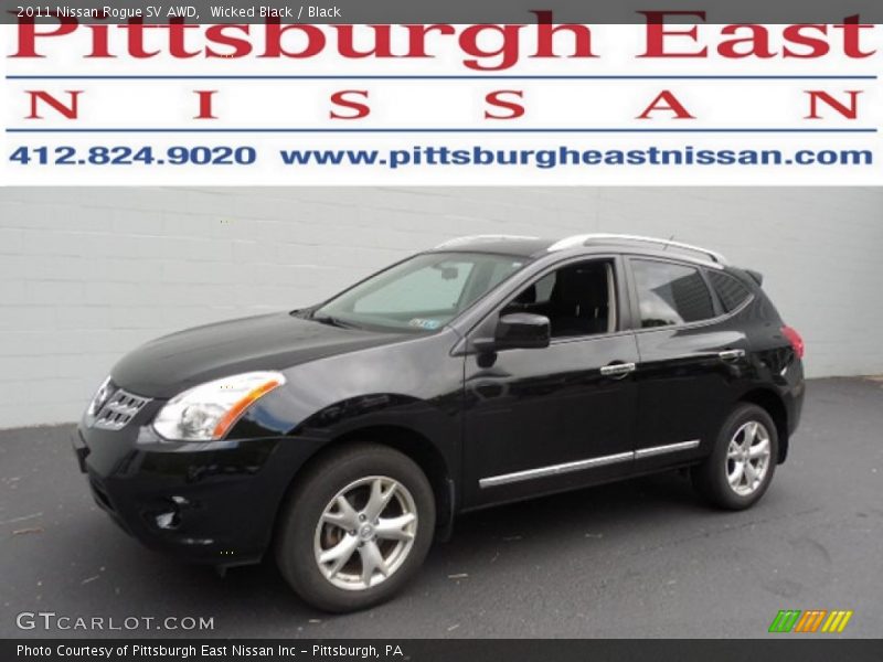 Wicked Black / Black 2011 Nissan Rogue SV AWD