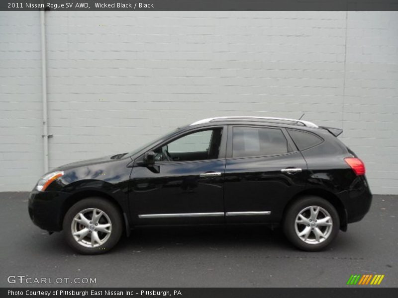 Wicked Black / Black 2011 Nissan Rogue SV AWD
