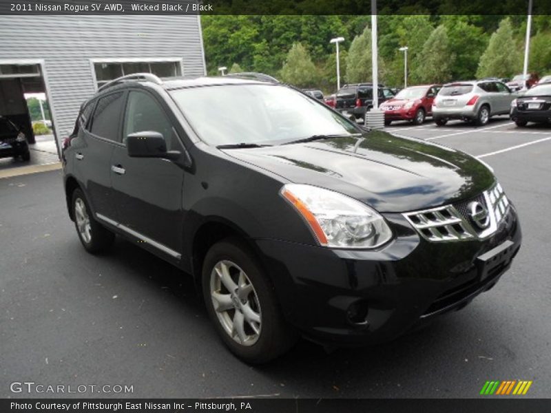 Wicked Black / Black 2011 Nissan Rogue SV AWD