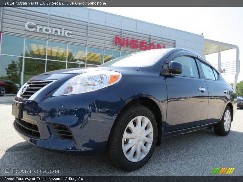 Blue Onyx / Sandstone 2014 Nissan Versa 1.6 SV Sedan