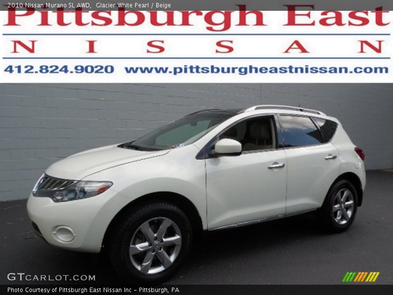 Glacier White Pearl / Beige 2010 Nissan Murano SL AWD