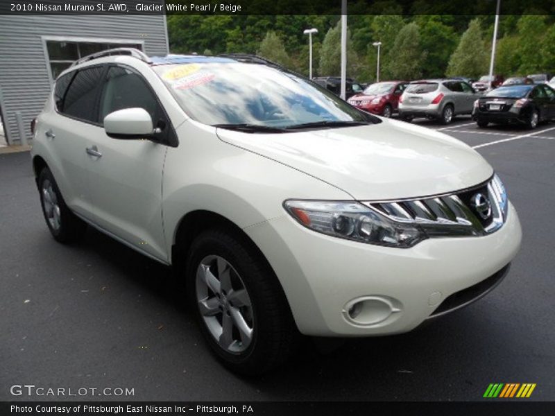 Glacier White Pearl / Beige 2010 Nissan Murano SL AWD