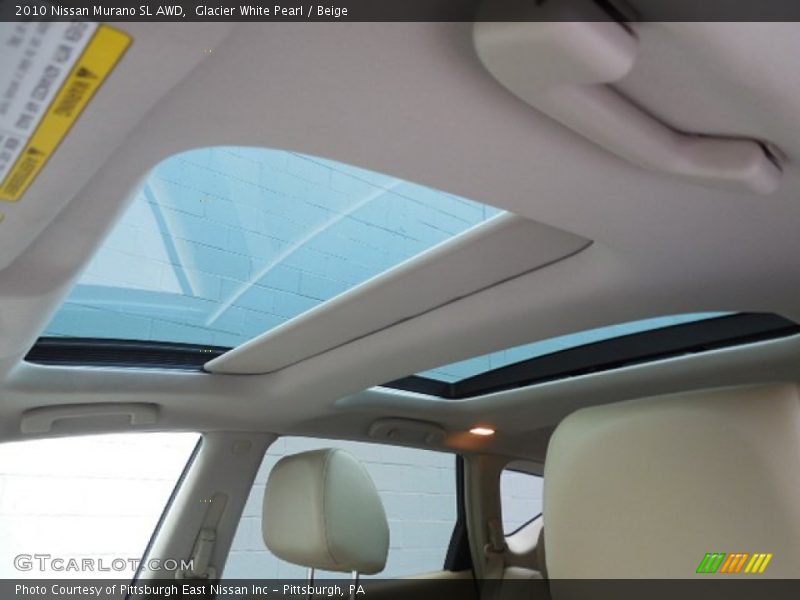 Glacier White Pearl / Beige 2010 Nissan Murano SL AWD
