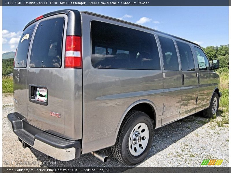 Steel Gray Metallic / Medium Pewter 2013 GMC Savana Van LT 1500 AWD Passenger