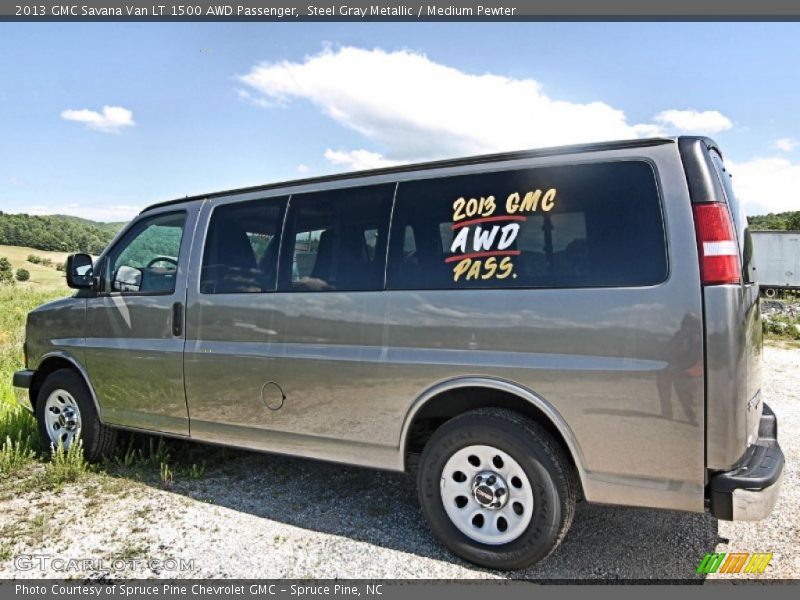 Steel Gray Metallic / Medium Pewter 2013 GMC Savana Van LT 1500 AWD Passenger