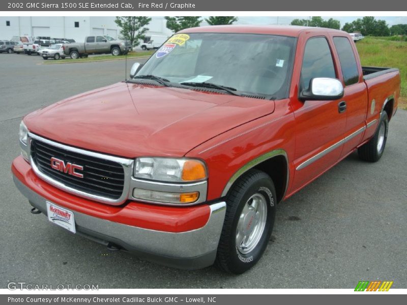 Fire Red / Graphite 2002 GMC Sierra 1500 SLE Extended Cab