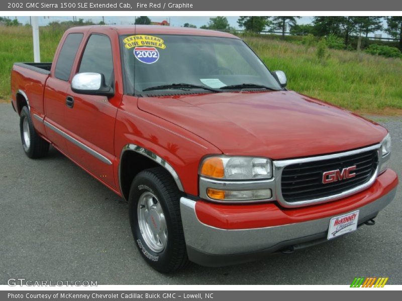 Fire Red / Graphite 2002 GMC Sierra 1500 SLE Extended Cab