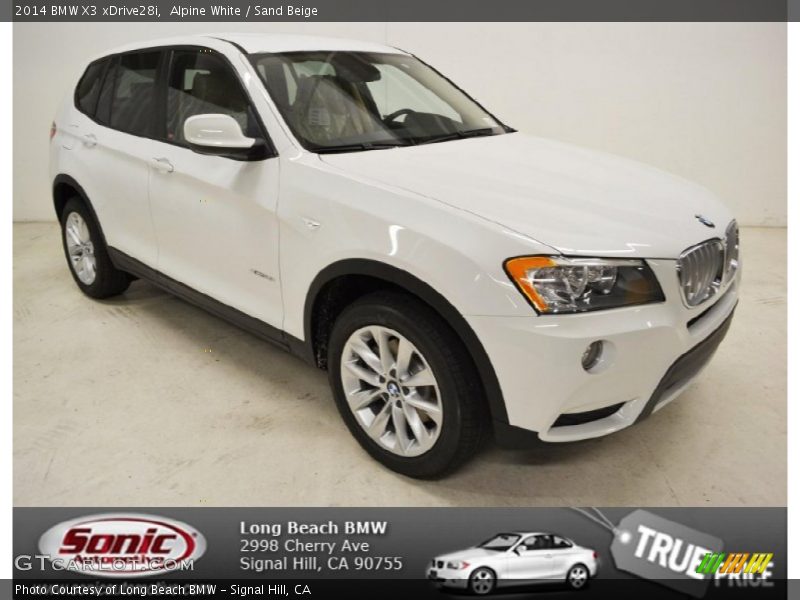 Alpine White / Sand Beige 2014 BMW X3 xDrive28i