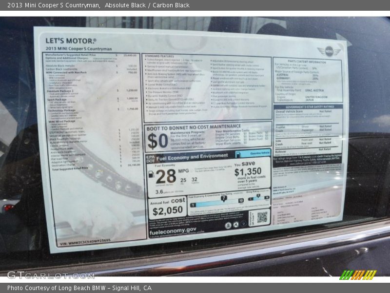 Absolute Black / Carbon Black 2013 Mini Cooper S Countryman