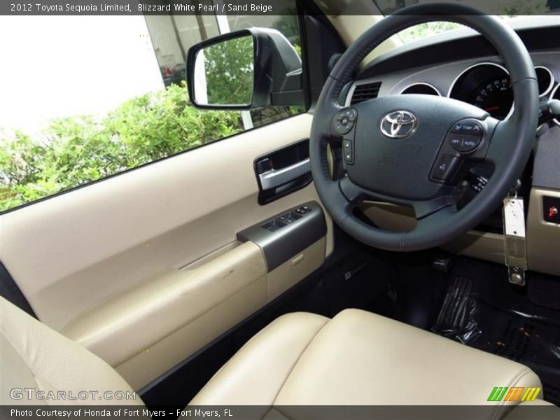 Blizzard White Pearl / Sand Beige 2012 Toyota Sequoia Limited