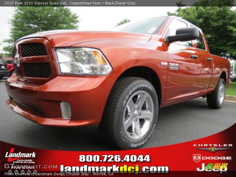 Copperhead Pearl / Black/Diesel Gray 2013 Ram 1500 Express Quad Cab