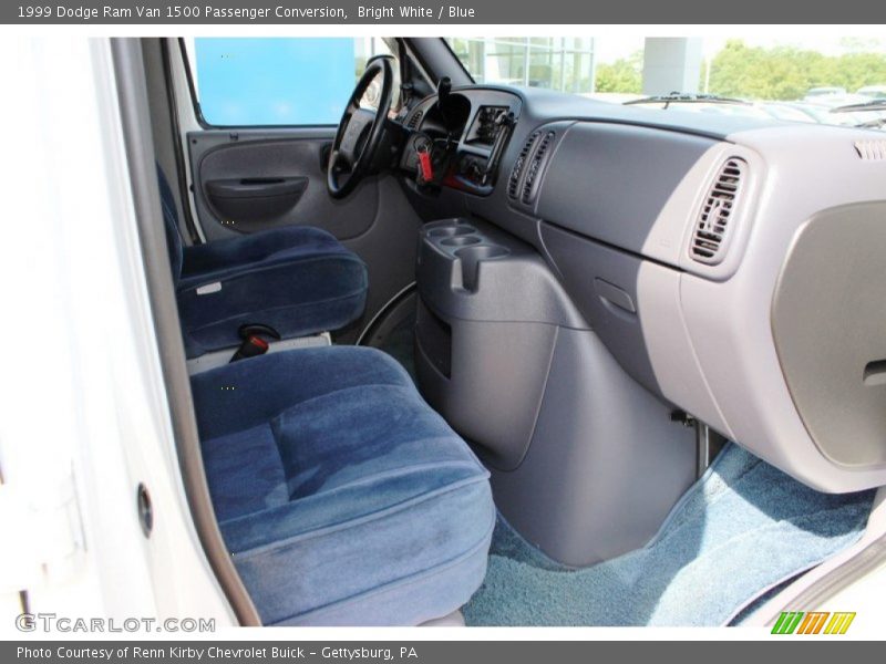 Bright White / Blue 1999 Dodge Ram Van 1500 Passenger Conversion