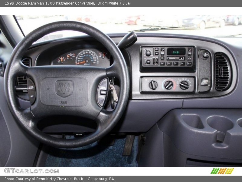 Bright White / Blue 1999 Dodge Ram Van 1500 Passenger Conversion
