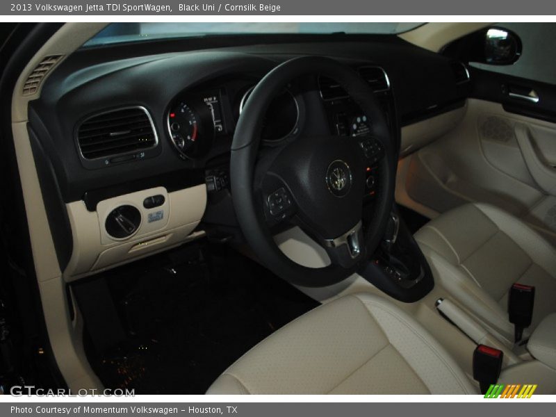Black Uni / Cornsilk Beige 2013 Volkswagen Jetta TDI SportWagen