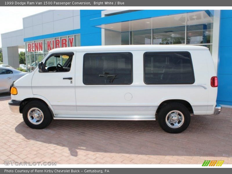 Bright White / Blue 1999 Dodge Ram Van 1500 Passenger Conversion
