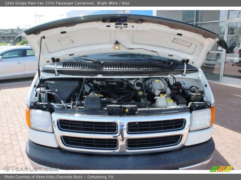 Bright White / Blue 1999 Dodge Ram Van 1500 Passenger Conversion